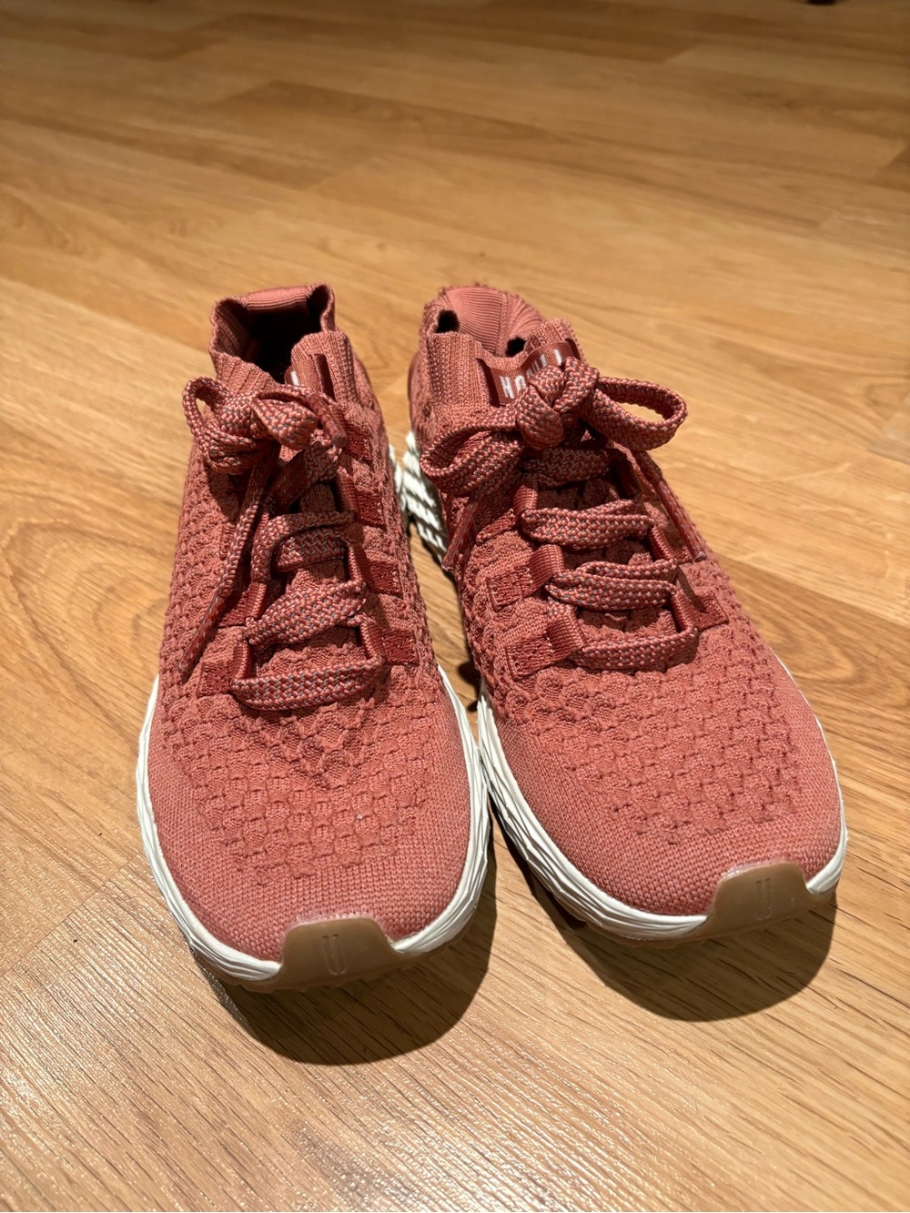 NOBULL Women's Knit Lace-Up Sneakers in Rose Clay